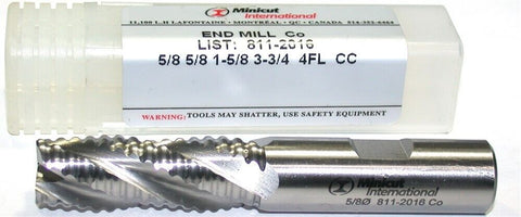 YG-1 Minicut 811-2016 5/8" Diameter 5/8" Shank 4 Flute HSS Roughing End Mill New