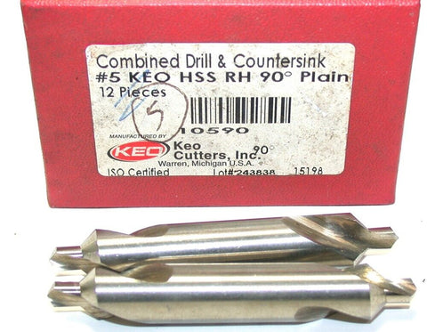 Lot of 2 KEO 7/16" Dia x 90 Degree Angle x 2-3/4" OAL Drill & Countersinks 10590