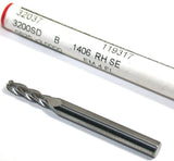 Fullerton 32037 .1406" Diameter 3/16in shank 4 Flute Solid Carbide Ball End Mill