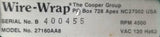Cooper 27160AA8 Wire Wrap Tool 4500rpm 120VAC 60Hz