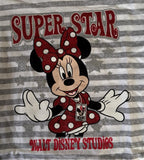 Disney Girls Minnie Mouse Super Star Walt Disney Studios Striped Shirt Size M