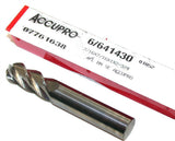 Accupro 07761638 7/16" Diameter 7/16" Shank 4-Flute Carbide Ball End Mill