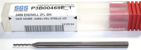 Kyocera P3B00469E_1 .0469" Carbide Ball Endmill 3FL 1/8" Shank