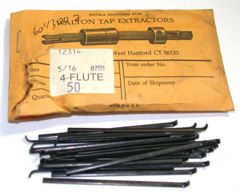 26 New Walton 12314 Spare Fingers for use with 10624 5/16" 4-Flute Tap Extractor