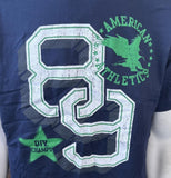 Gildan Men's American Athletics 89 Graphic Navy Short Sleeve Shirt Size Large