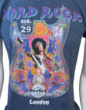 Hard Rock Cafe Men's Jimi Hendrix Graphic London Graphic Navy Shirt Size Medium