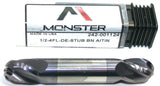 Monster 242-001124 1/2" Diameter 4 Flute Solid Carbide ALTiN Coat Ball End Mill
