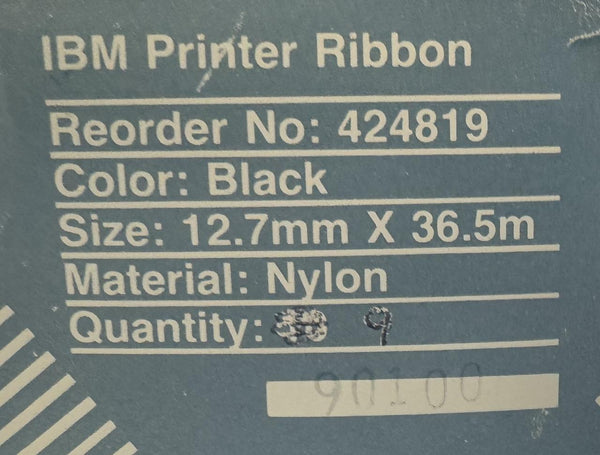 Lot of (9) IBM 424819 Nylon Printer Ribbon 12.7mm x 36.5m