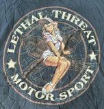 Anvil Men's Lethal Threat Motorgear Shop Girl Graphic Black Shirt Size Large