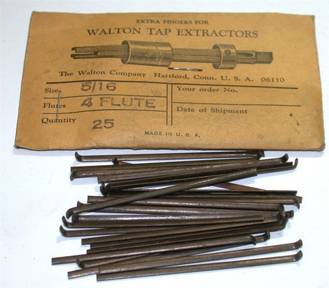 25 New Walton 12314 Spare Fingers for use with 5/16" 4-Flute Tap Extractor