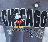 Disney Men's Mickey Mouse Chicago Windy City Gray Short Sleeve Shirt Size Medium