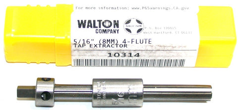 Walton 10314 5/16" (8mm), 4 Flute Tap Extractor With Square Shank
