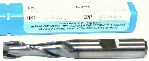 Niagara 5/16" diameter Single End TiCN Coat 2 Flute HSS End Mill 87945