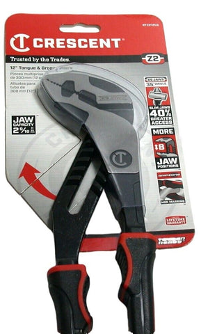 Crescent RTZ212CG 12" Z2 Auto-Bite Dual Material Tongue & Groove Pliers