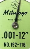 Mitutoyo 192-116 Dial Height Gauge .001-12"
