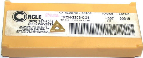 Lot of 7 Circle TPCH-2205-CG5 PVD Coated Carbide Boring Bar Inserts New