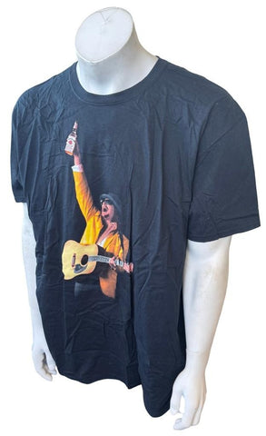 Gildan Men's Kid Rock With Guitar & Whiskey Graphic Black Shirt Size 2XL