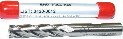 YG-1 Minicut 0420-0012 3/8" Diameter 3/8" Shank 4 Flute HSS End Mill New