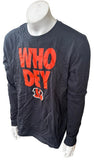 Nike Dri-Fit Men's Cincinnati Bengals Who Dey Black Long Sleeve Shirt Size Large