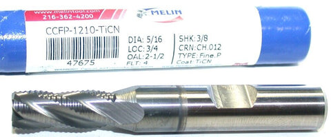 Melin CCFP-1210-TiCN 5/16 Diameter 4 Flute Fine Pitch Rougher TiCN Coat End Mill