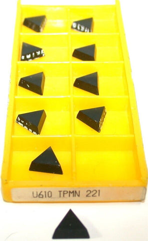 Lot of 10 Mitsubishi U610 TPMN 221 60 degree Indexable Carbide Turning Inserts