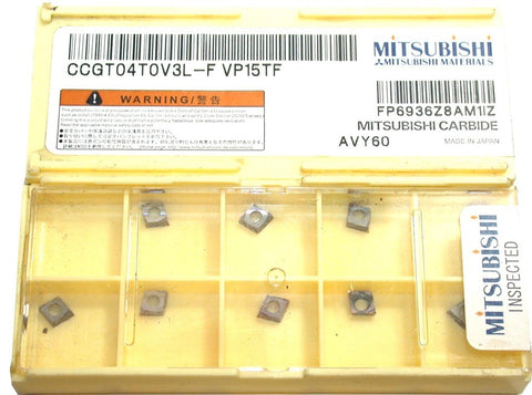 Lot of 9 New Mitsubishi CCGT03S1V3L-F VP15TF Turning Carbide Inserts