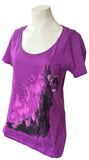 Disney Women's Maleficent Graphic Purple Short Sleeve Shirt Size Medium