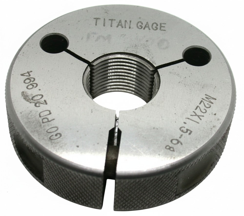 Adjustable Thread Rings Titan Gage M22 X 1.5-6g Adjustable Thread Ring Go Gage