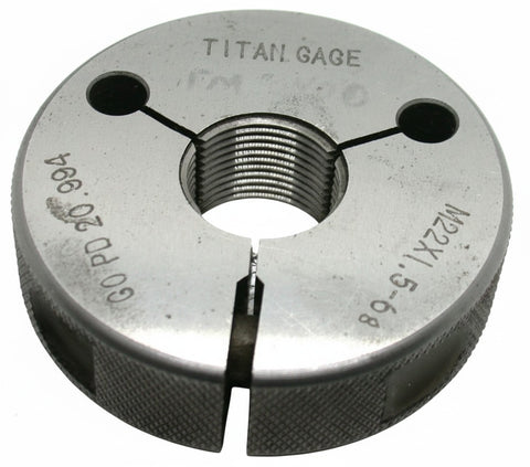 Titan Gage M22 X 1.5-6g Adjustable Thread Ring Go Gage