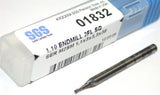 Kyocera SGS 01832 1.10mm Diameter 2 Flute Carbide End Mill