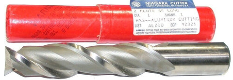 Niagara 92326 1" diameter 4″ LOC 2 flute HSS Xtra Long End Mill New