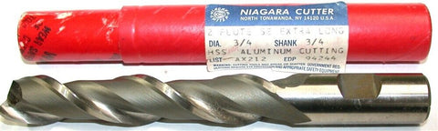 Niagara 94244 3/4" diameter Single End 2 Flute 6 1/4" OAL 4" LOC HSS End Mill