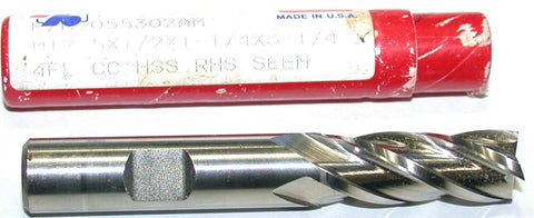 Regal 55302 12.5mm 4 Flute Single End 1/2" Shank HSS End Mill
