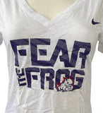 Nike Women's TCU Fear The Frog Graphic White Slim Fit Shirt Size Medium