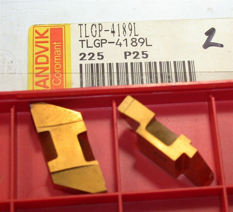 Lot of 2 New Sandvik Top Lok Grooving Carbide Inserts TLGP-41189L 225