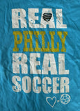 Puma Youth Real Philly Real Soccer Graphic Teal Short Sleeve Shirt Size Medium