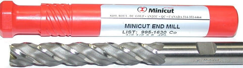 Minicut 995-1630 1/2 Diameter 4 Flute Super Cobalt Metal Roughing Wave End Mill
