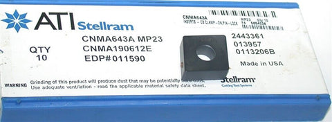 Lot of 4 ATI Stellram CNMA643A MP23 80° Diamond Turning/Boring Carbide Inserts