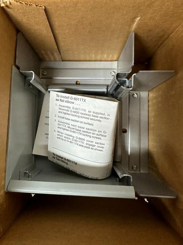 Wiremold G-6011TX Combination Flat Elbow Fitting Steel Gray For G-6000 Raceway