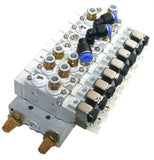 SMC 8 Solenoid 24V SY5120-5LZD-01 Stack Up Bank Assembly Assembly