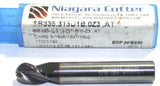 Niagara N66230 5/16" Diameter 5/16" Shank 3 Fl AlTiN Coat Carbide Ball End Mill