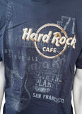 Hard Rock Cafe Men's San Francisco Graphic Navy Short Sleeve Shirt Size Large