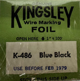Kingsley K-486 Blue Black Wire Marking Foil 1" X 100'
