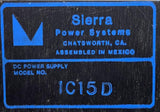 Sierra Power Systems 1C15D DC Power Supply 15 VDC (2 Available)