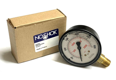 NoShok 25-900-3000 Liquid Filled Pressure Gauge 3000 PSI 1/4" NPT Bottom Mount