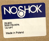 NoShok 25-900-3000 Liquid Filled Pressure Gauge 3000 PSI 1/4" NPT Bottom Mount