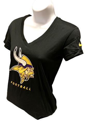 Nike Dri Fit Women's Minnesota Vikings Black Short Sleeve Shirt NFL T-Shirt XS