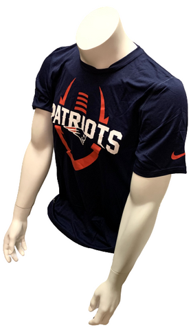 Nike Dri Fit Men's New England Patriots Football Navy Short Sleeve Shirt Size XL