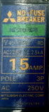 Mitsubishi NF30-CB 3 Pole Circuit Breaker 15A 250V