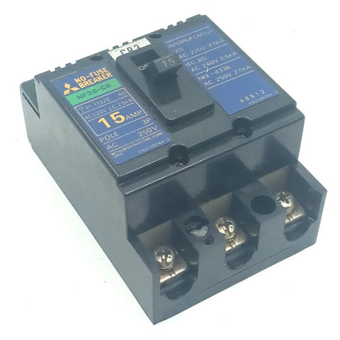 Mitsubishi NF30-CB 3 Pole Circuit Breaker 15A 250V